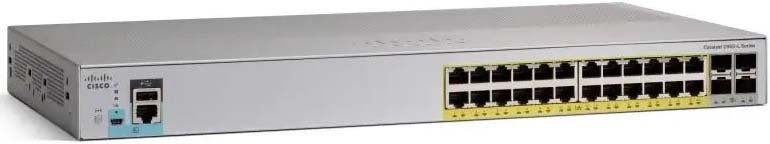 Коммутатор Cisco Catalyst 2960L 24 port GigE PoE+, 4x10G SFP+, Lan Lite фото 3