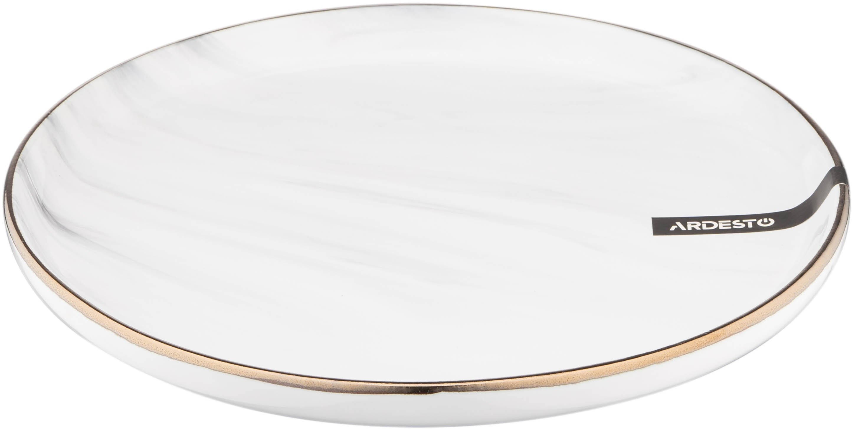 Тарілка десертна Ardesto Marmo, 19 см, біла (AR2919MRW)фото2