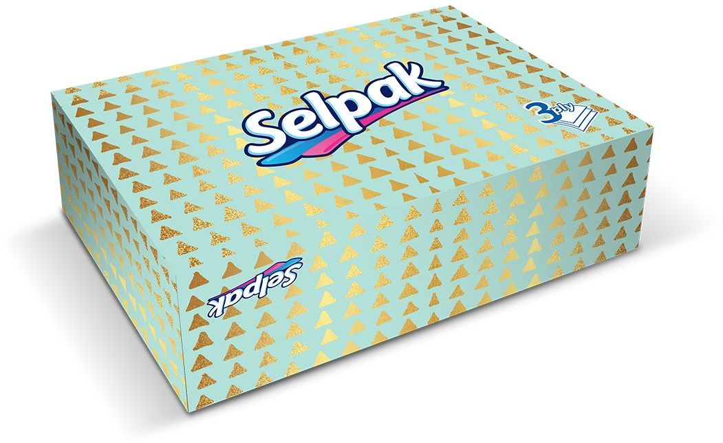Серветки гігієнічні в коробці Selpak тришарові 70шт.фото2