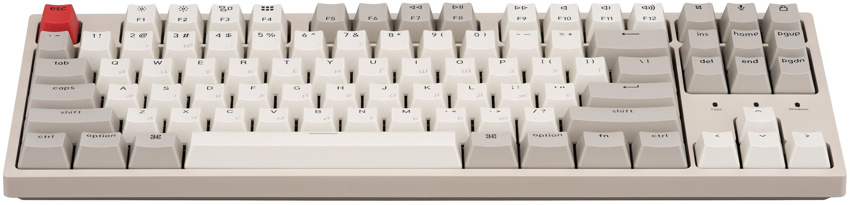 Клавиатура Keychron C1 87Key, Gateron G pro Blue, USB-A, EN/UKR, No Led, Grey (C1K2_Keychron) фото 2
