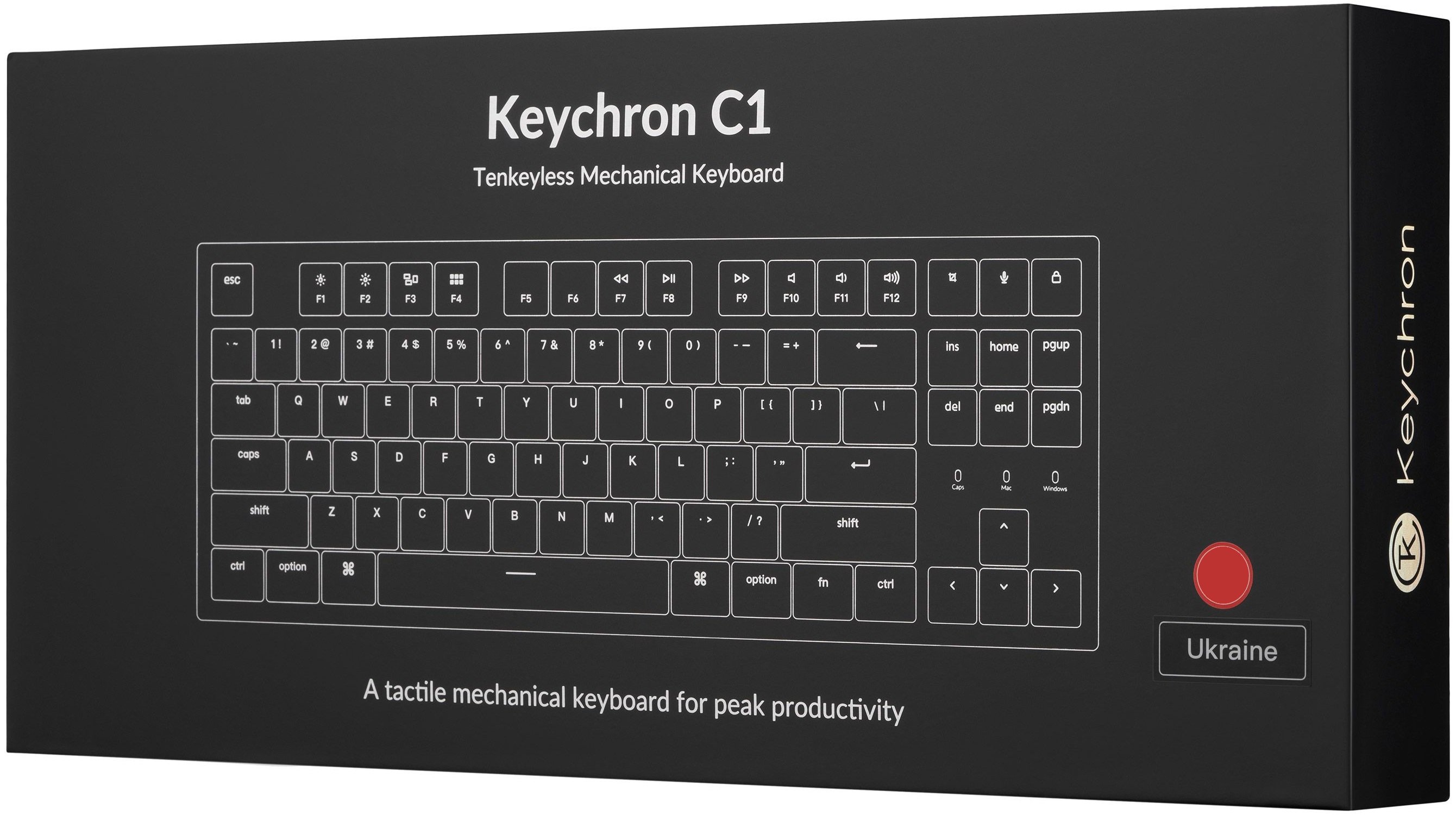 Клавиатура Keychron C1 87Key, Gateron G pro Blue, USB-A, EN/UKR, No Led, Grey (C1K2_Keychron) фото 12