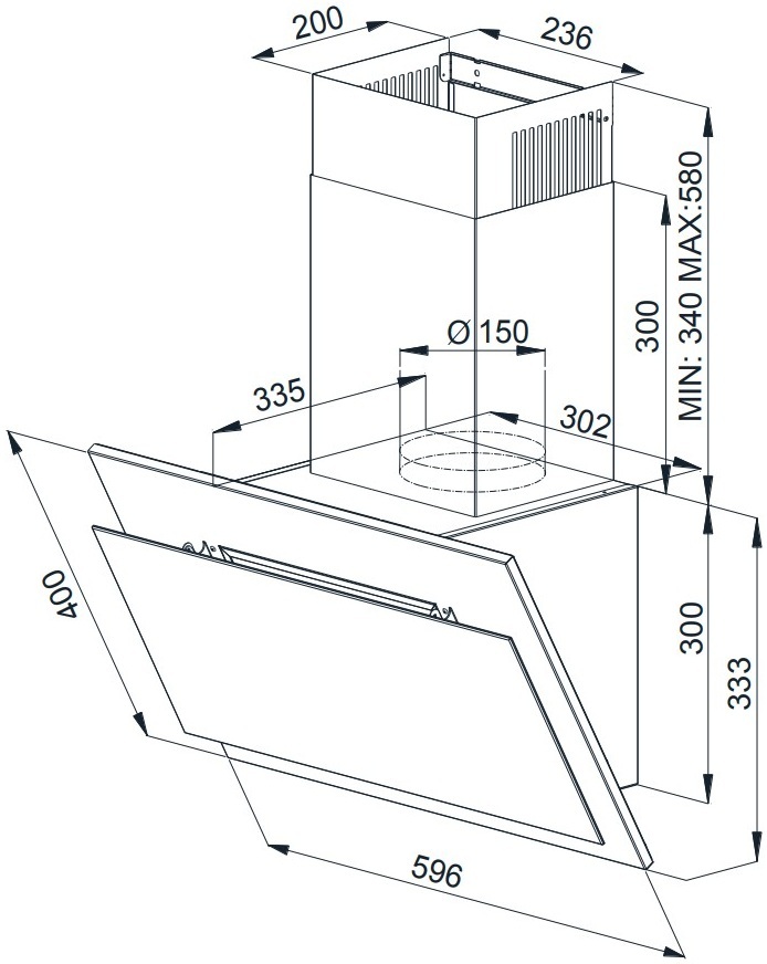 Вытяжка Beko HCA63420B, наклонная фото 2