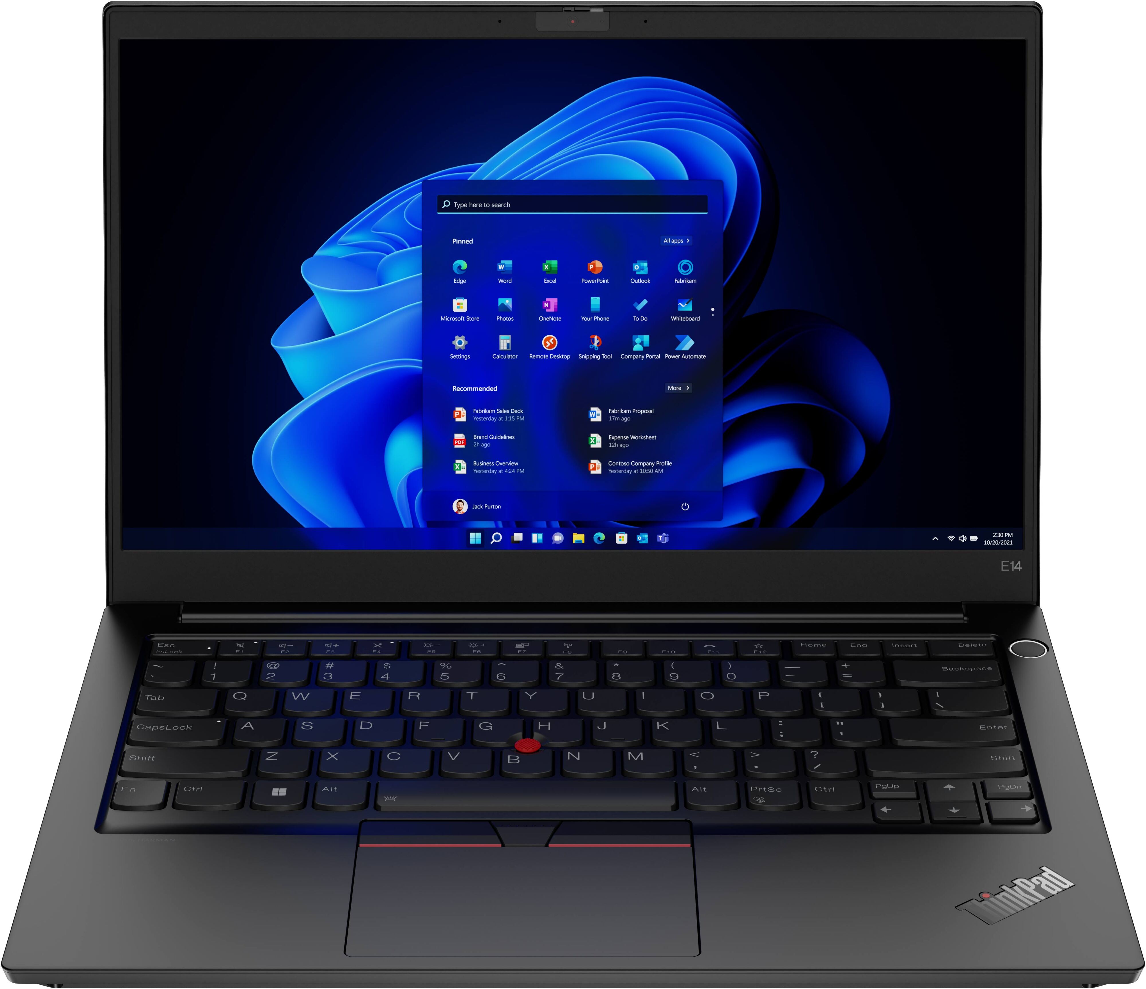 Ноутбук LENOVO ThinkPad E14 Gen 4 Black (21E3006BRA)фото2