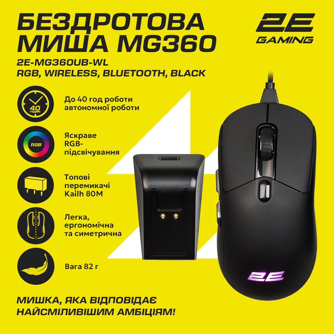 Игровая мышь 2E Gaming MG360 WL Black (2E-MG360UB-WL) фото 19