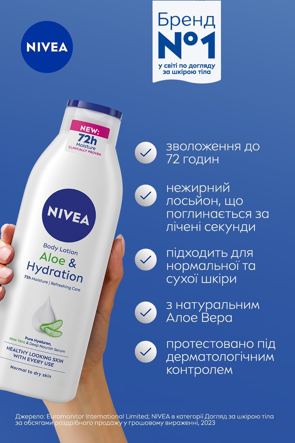 Лосьон для тела Nivea body в алоэ 250мл фото 