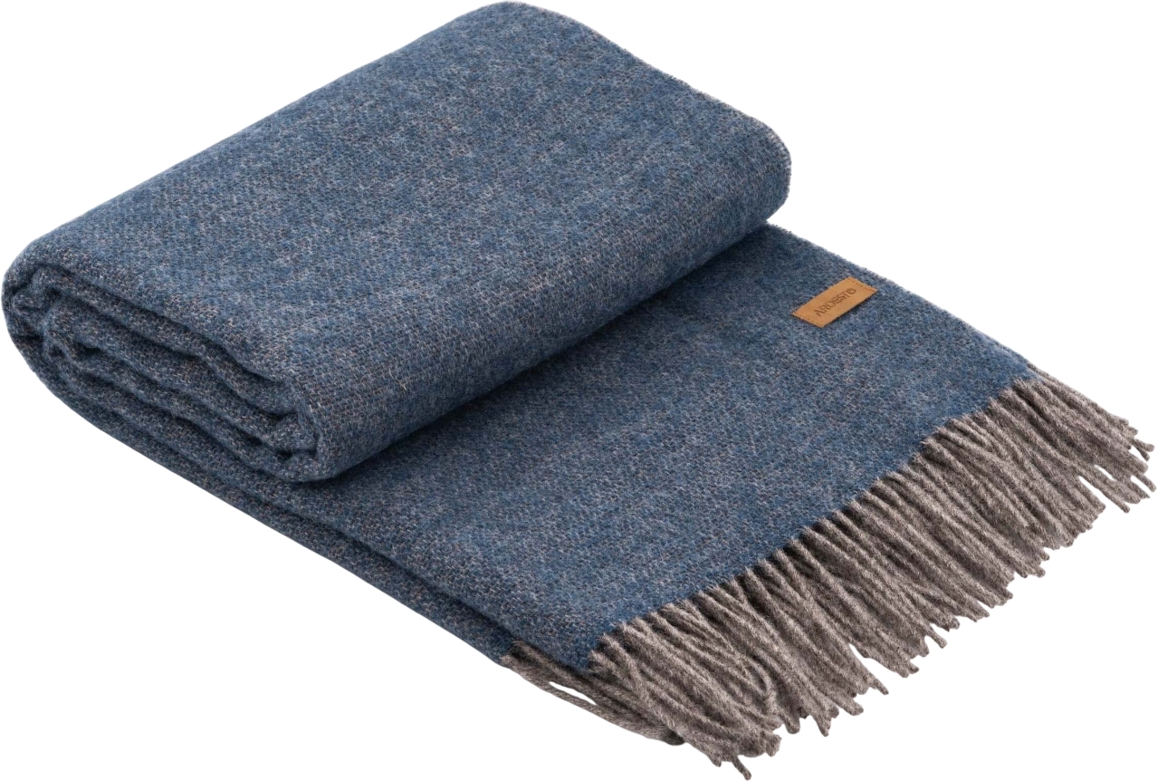 Плед ARDESTO Leonardo Doubleface 140x200см, 100% шерсть, тауп-синий (ART0405LD) фото 2