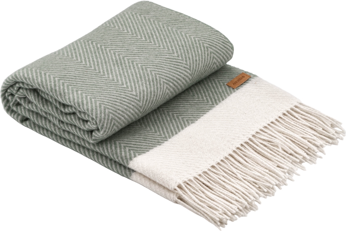 Плед ARDESTO Leonardo Bianco 140x200см, 100% шерсть, зеленый (ART0504LB) фото 3