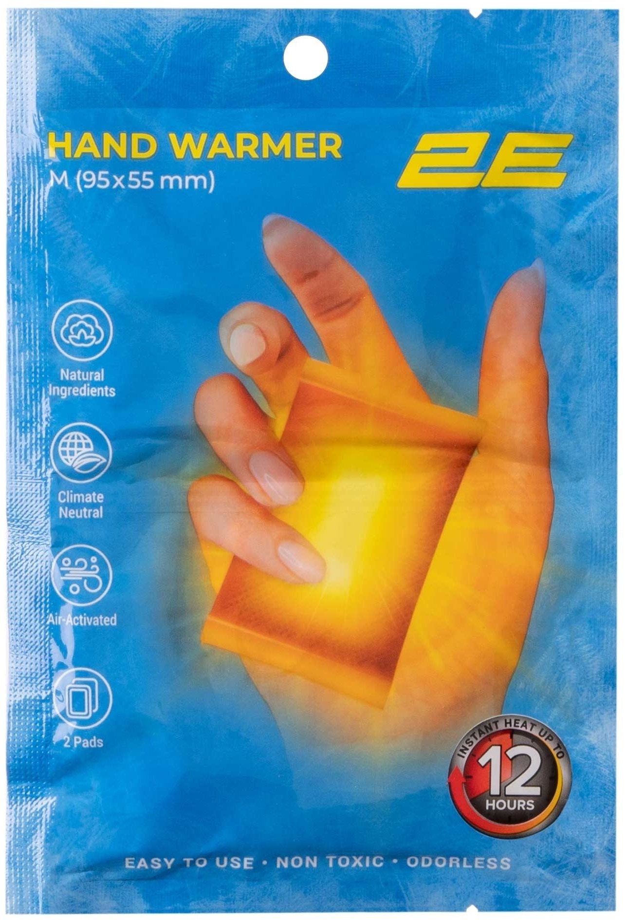 Солевая термохимическая грелка для рук 2Е, М (95х55 мм), до 12 ч (2E-HW12M) фото 2