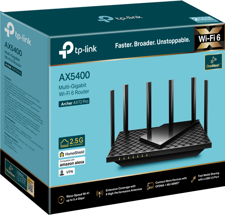 Маршрутизатор TP-LINK ARCHER AX72 PRO AX5400 фото 