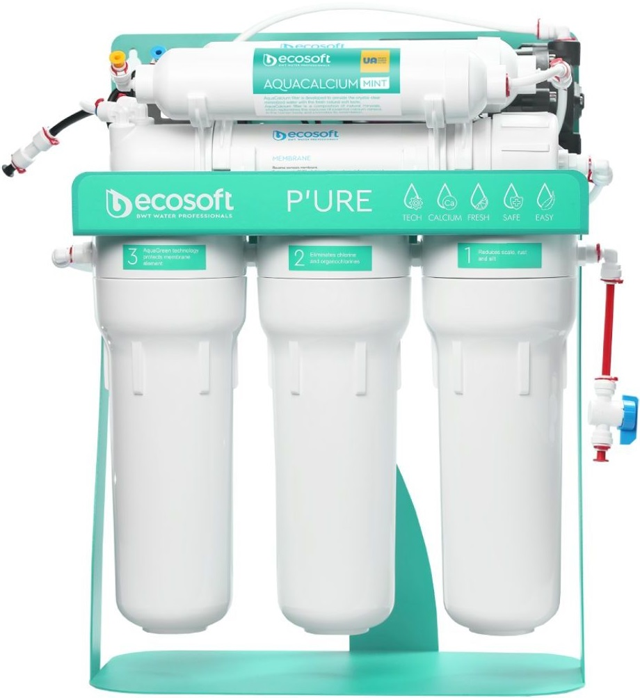 Фільтр зворотного осмосу Ecosoft MO675PSMACECO P'URE AquaCalcium з помпою на станиніфото2