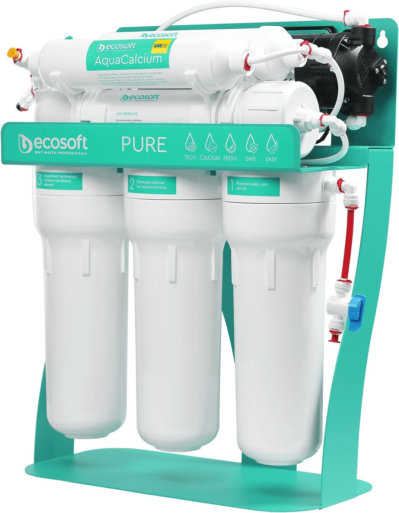 Фільтр зворотного осмосу Ecosoft MO675PSMACECO P'URE AquaCalcium з помпою на станиніфото3