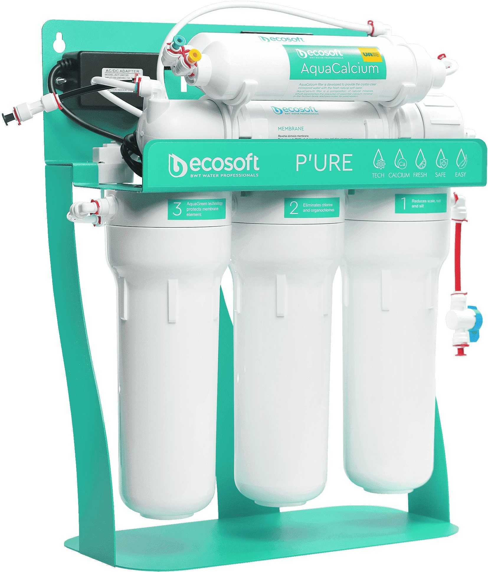 Фільтр зворотного осмосу Ecosoft MO675PSMACECO P'URE AquaCalcium з помпою на станиніфото4