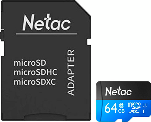 Карта пам`яті Netac microSD 64GB C10 UHS-I R80MB/B179s + SD (NT02P500STN-064G-R)фото6