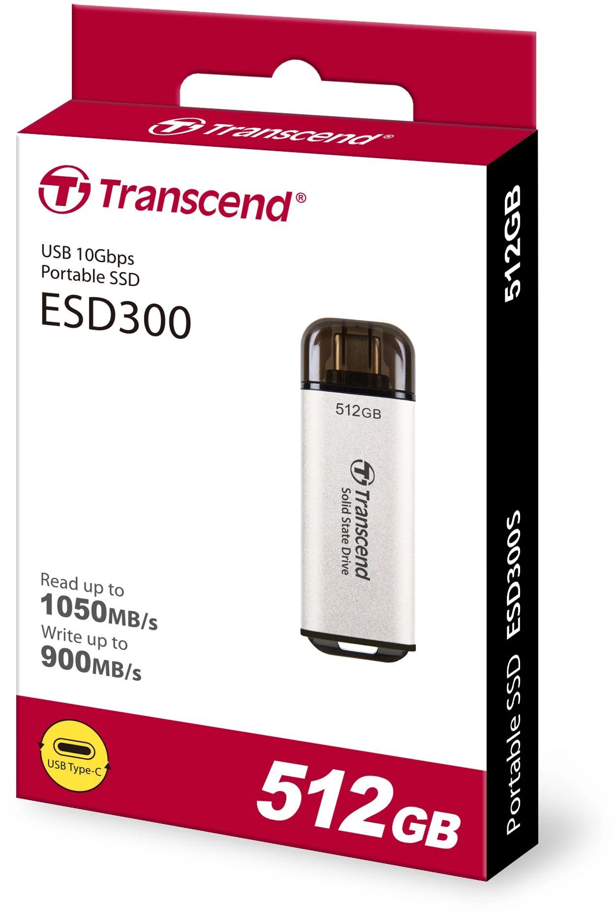Портативний SSD Transcend 2TB USB 3.1 Gen 2 Type-C ESD300 Silver (TS2TESD300S)фото6