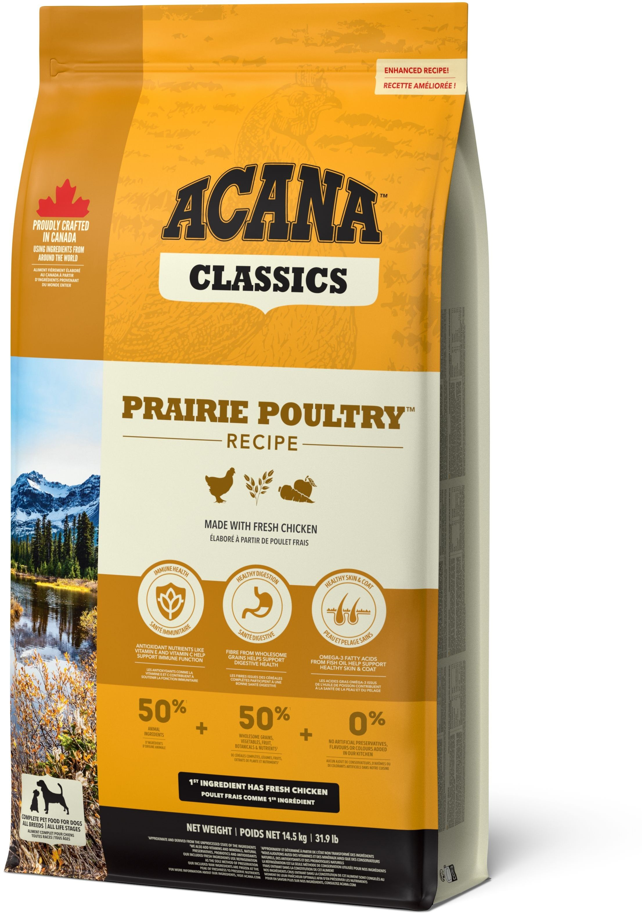 Сухой корм для собак всех пород Acana Classics Prairie Poultry с мясом цыплят и индейки 14,5 кг фото 2