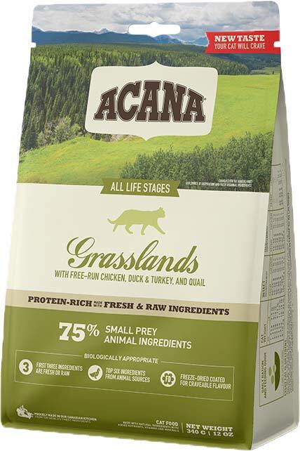 Сухий корм для кішок всіх порід Acana Grasslands Cat зі смаком курчат, індички та качки 340 грфото3