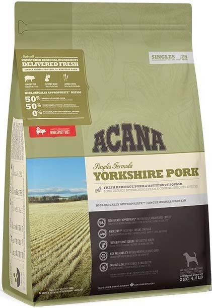Сухой гипоаллергенный корм для собак пород Acana Yorkshire Pork 2 кг фото 2