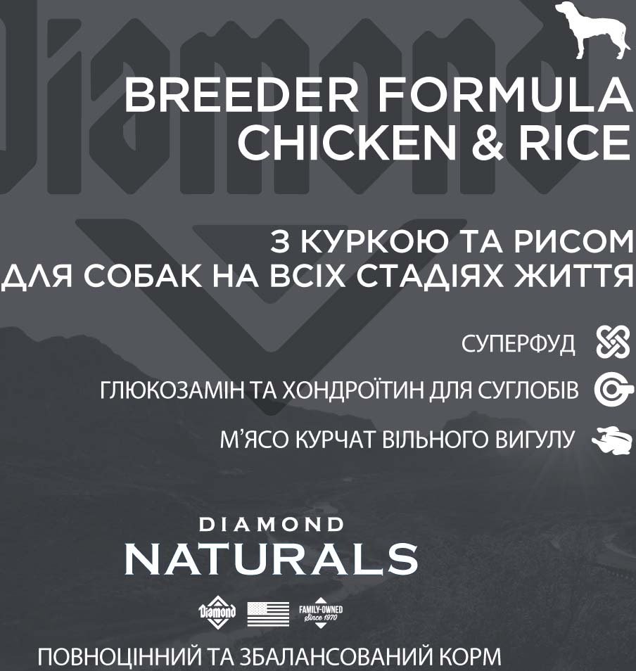 Сухий корм для собак Diamond Naturals Breeder Formula Chicken&Rice 20 кгфото4