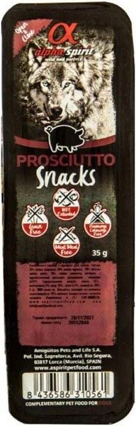 Беззерновые лакомства для собак Alpha Spirit Snacks Prosciutto с