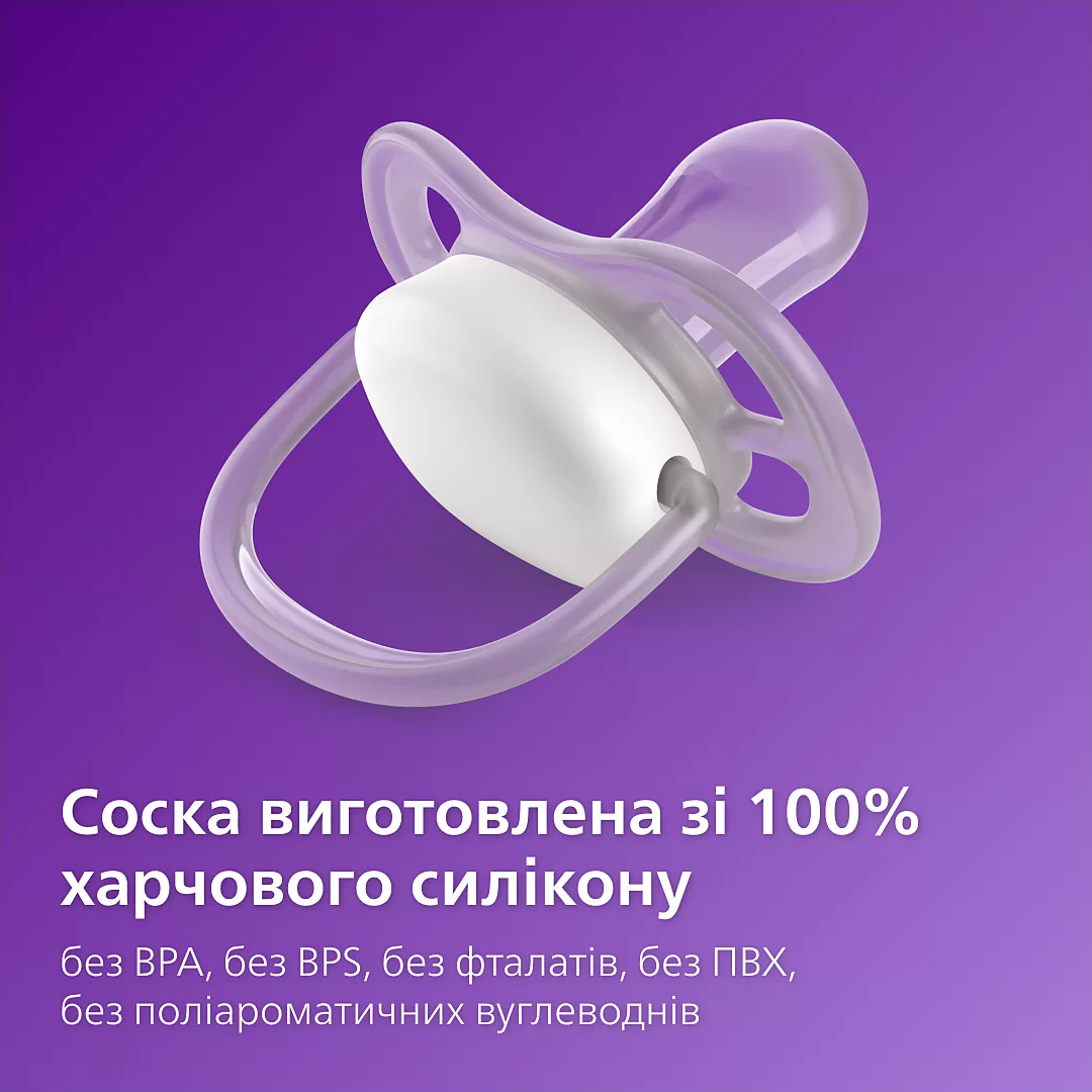 Пустушка Avent ортодонтична Ultra Air для дівчат 0-6 міс 2штфото5