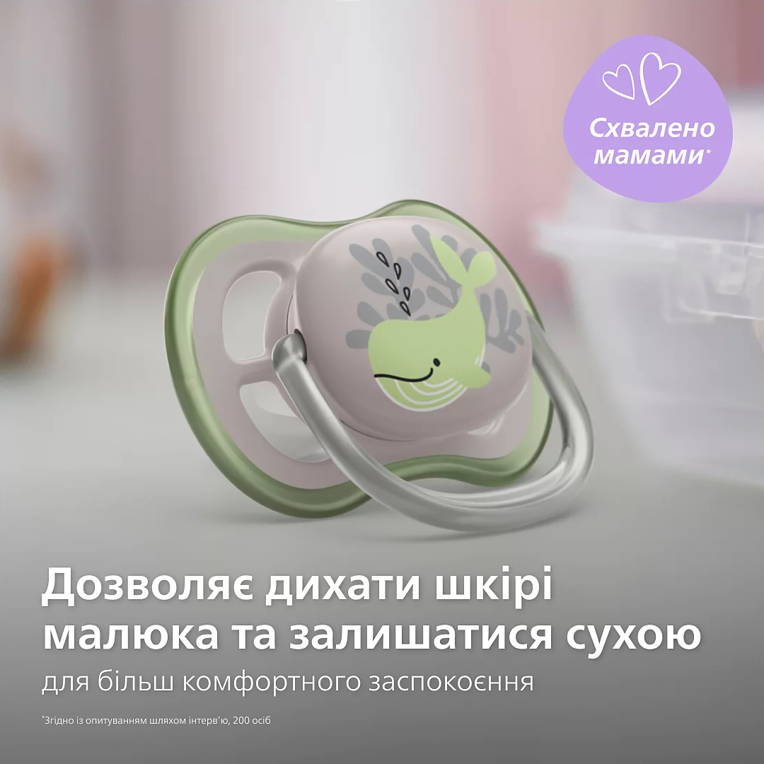 Пустушка Avent ортодонтична Ultra Air для хлопчиків 6-18 міс 2штфото