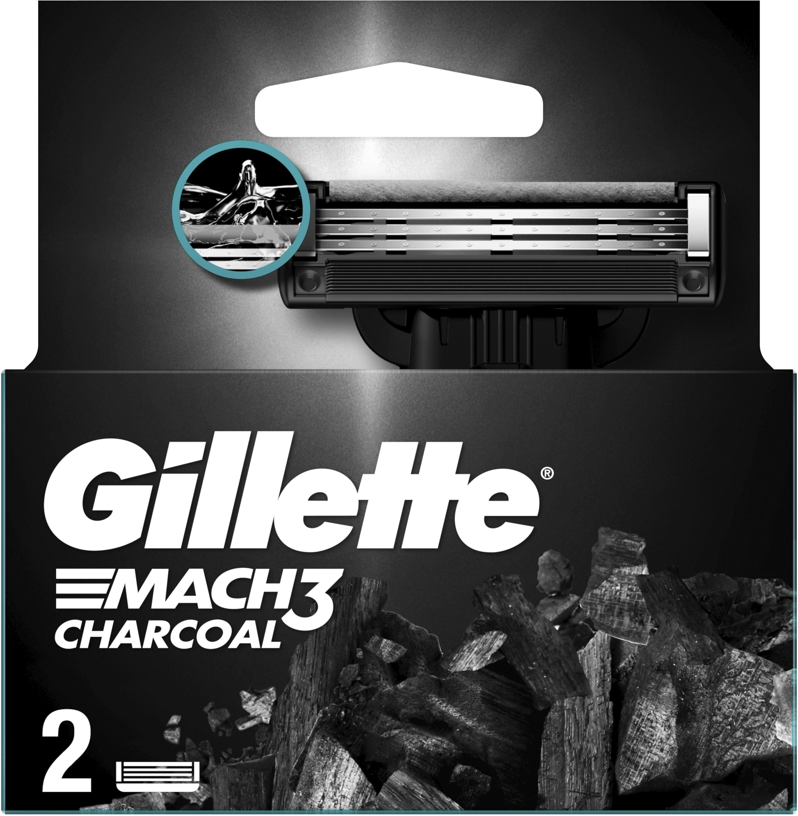 Змінні картриджі для гоління Gillette Mach 3 Charcoal 2 штфото2
