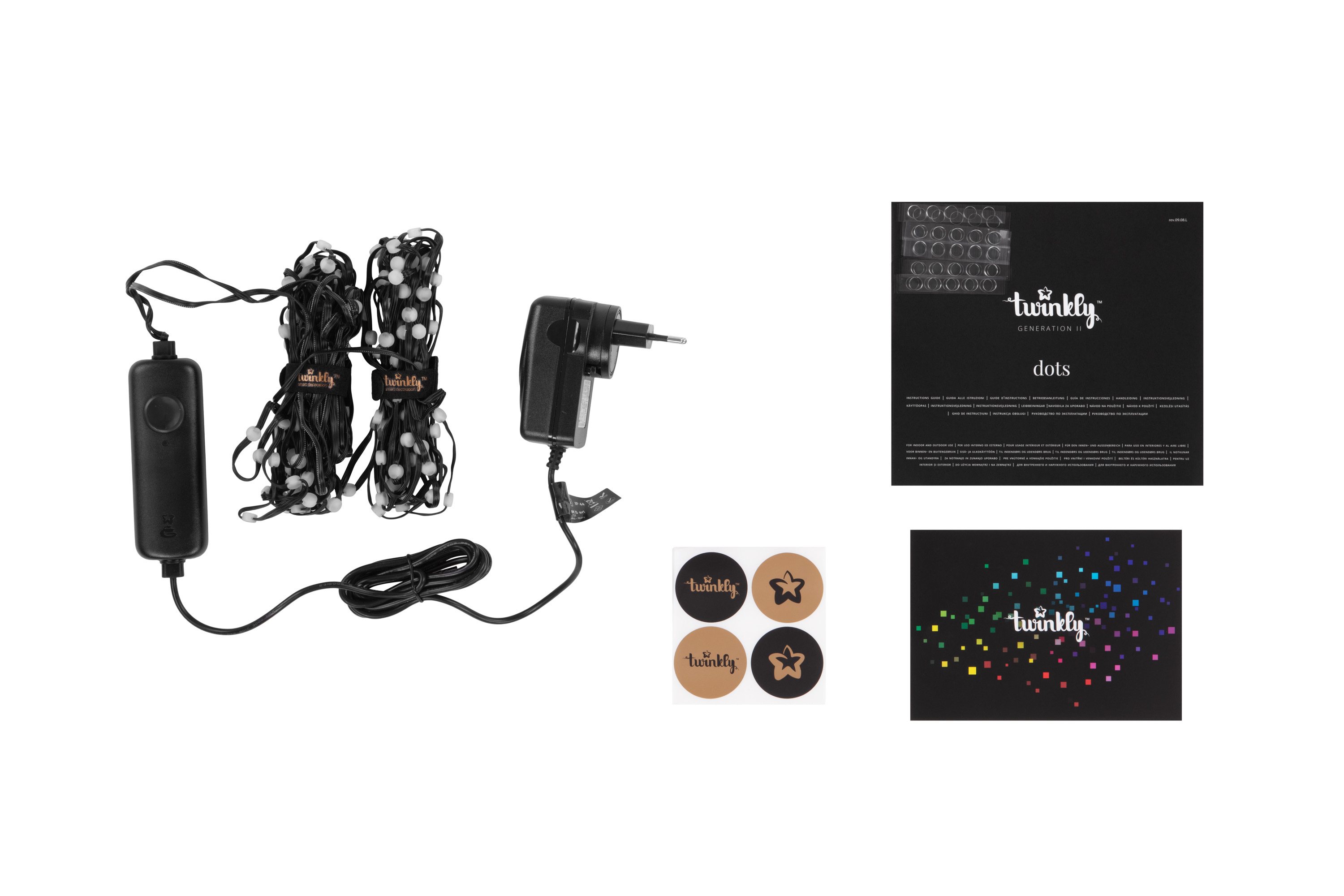 Smart LED Гирлянда Twinkly Dots Lights RGB 200 Gen II, IP44, 10м, кабель черный (TWD200STP-BEU) фото 6