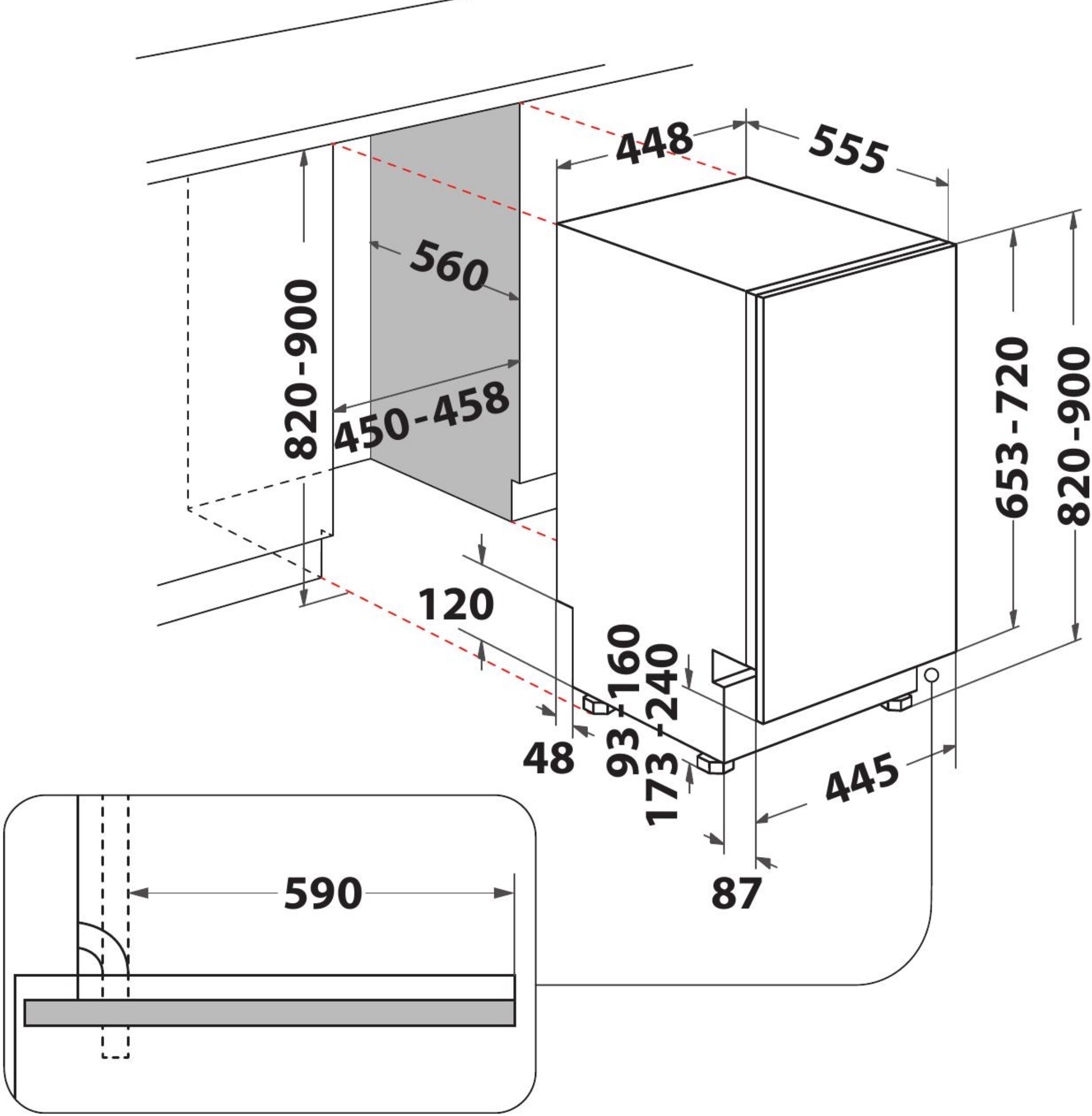 Встраиваемая посудомоечная машина Whirlpool WSIO3O34PFEX White фото 