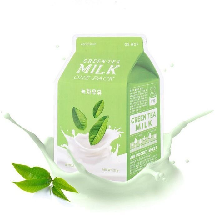 Тканинна маска для обличчя A'Pieu Green Tea Milk One-Pack 21гфото3