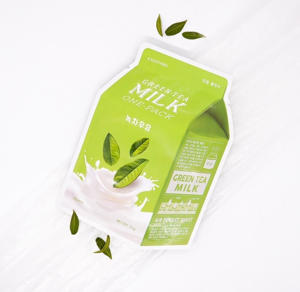Тканинна маска для обличчя A'Pieu Green Tea Milk One-Pack 21гфото4