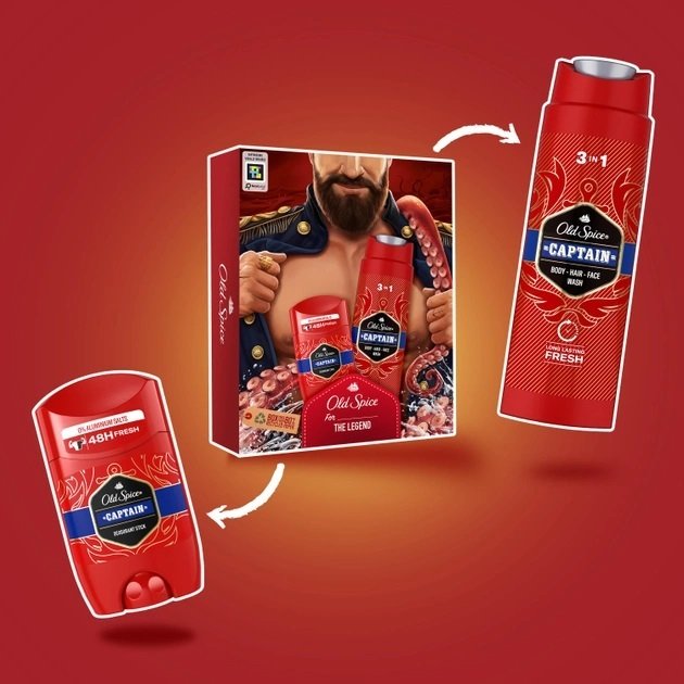 Подарунковий набір Dark Captain Гель для душу Old Spice 3в1 250мл + Твердий дезодорант 50млфото7