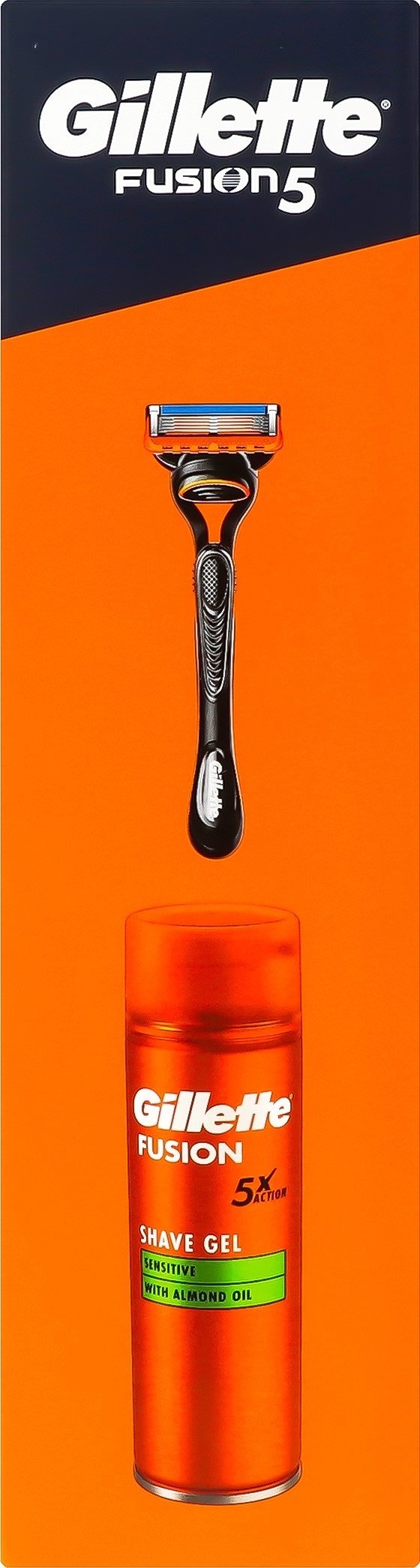 Подарочный набор Бритва Gillette Fusion с 1 сменным картриджем + Гель для бритья 200мл фото 5