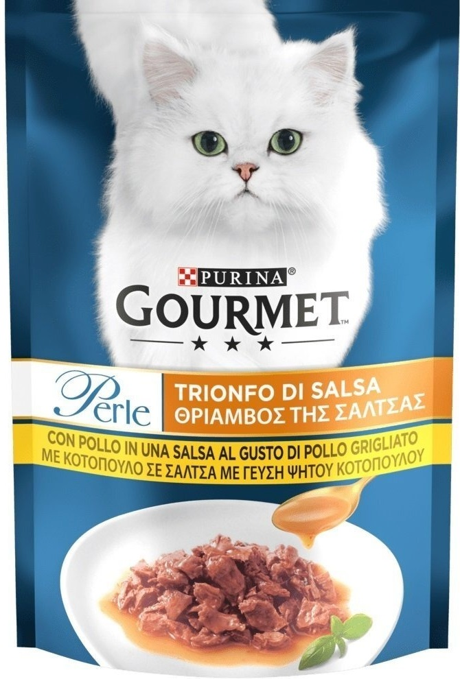 Упаковка вологого корму для котів Gourmet Perle міні філе в соусі з куркою 26*85 гфото