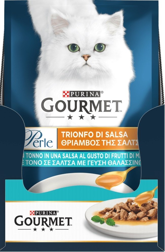 Упаковка влажного корма для кошек Gourmet Perle мини филе, Тунець 26 шт по 85г. фото 3