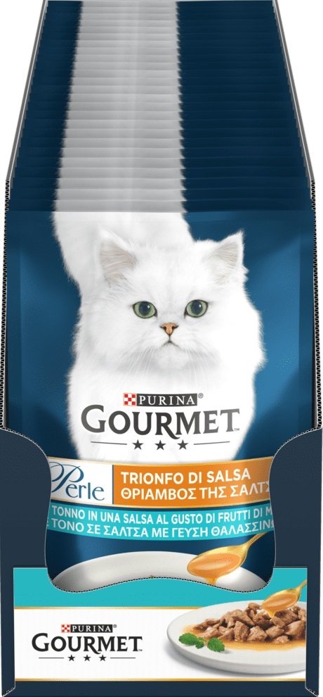 Упаковка влажного корма для кошек Gourmet Perle мини филе, Тунець 26 шт по 85г. фото 4