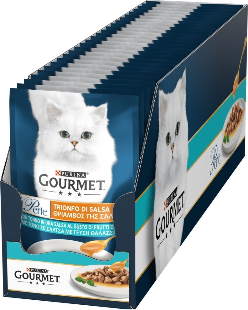 Упаковка влажного корма для кошек Gourmet Perle мини филе, Тунець 26 шт по 85г. фото 5