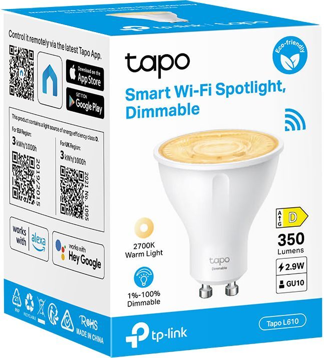 Розумна димована Wi-Fi лампа TP-LINK Tapo L610 N300 GU10 (TAPO-L610)фото2