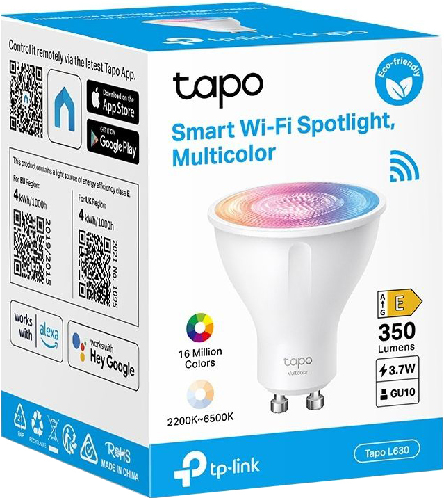 Розумна багатокольорова Wi-Fi лампа TP-LINK Tapo L630 N300 GU10 (TAPO-L630)фото2