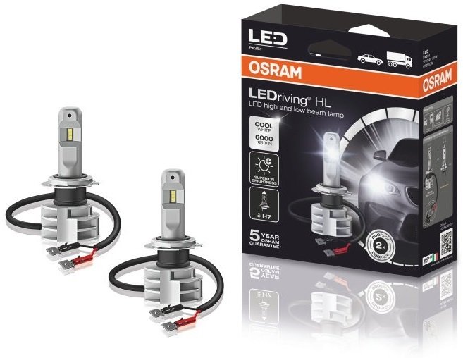 Лампа Osram светодиодная 12V/24V H7 14W Px26D 6000K Led Ledriving Hl (2шт) (OS_67210_CW) фото 3