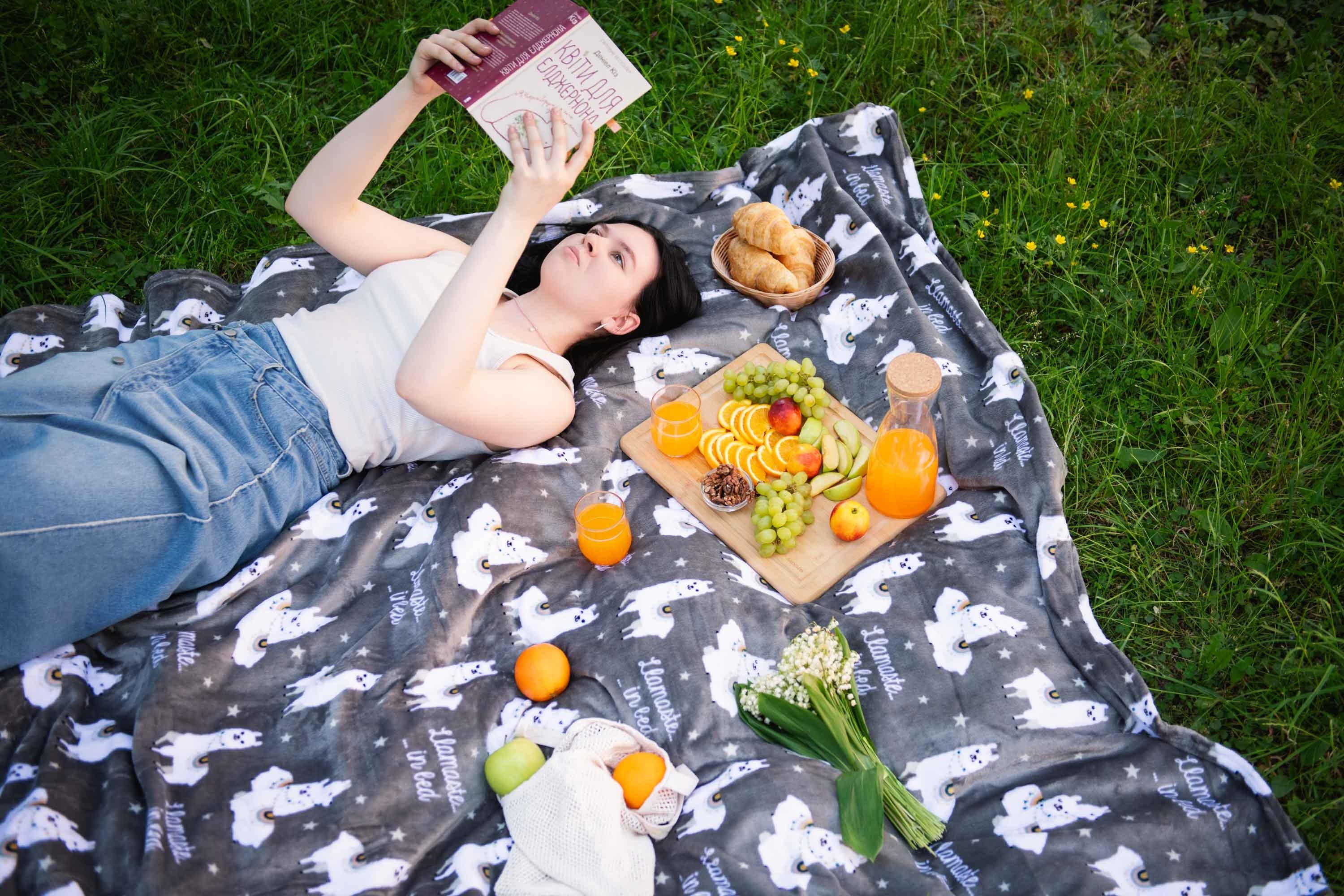 Плед ARDESTO Flannel, 160х200 см, 100% полиэстер, ламы (ART0114PB) фото 3