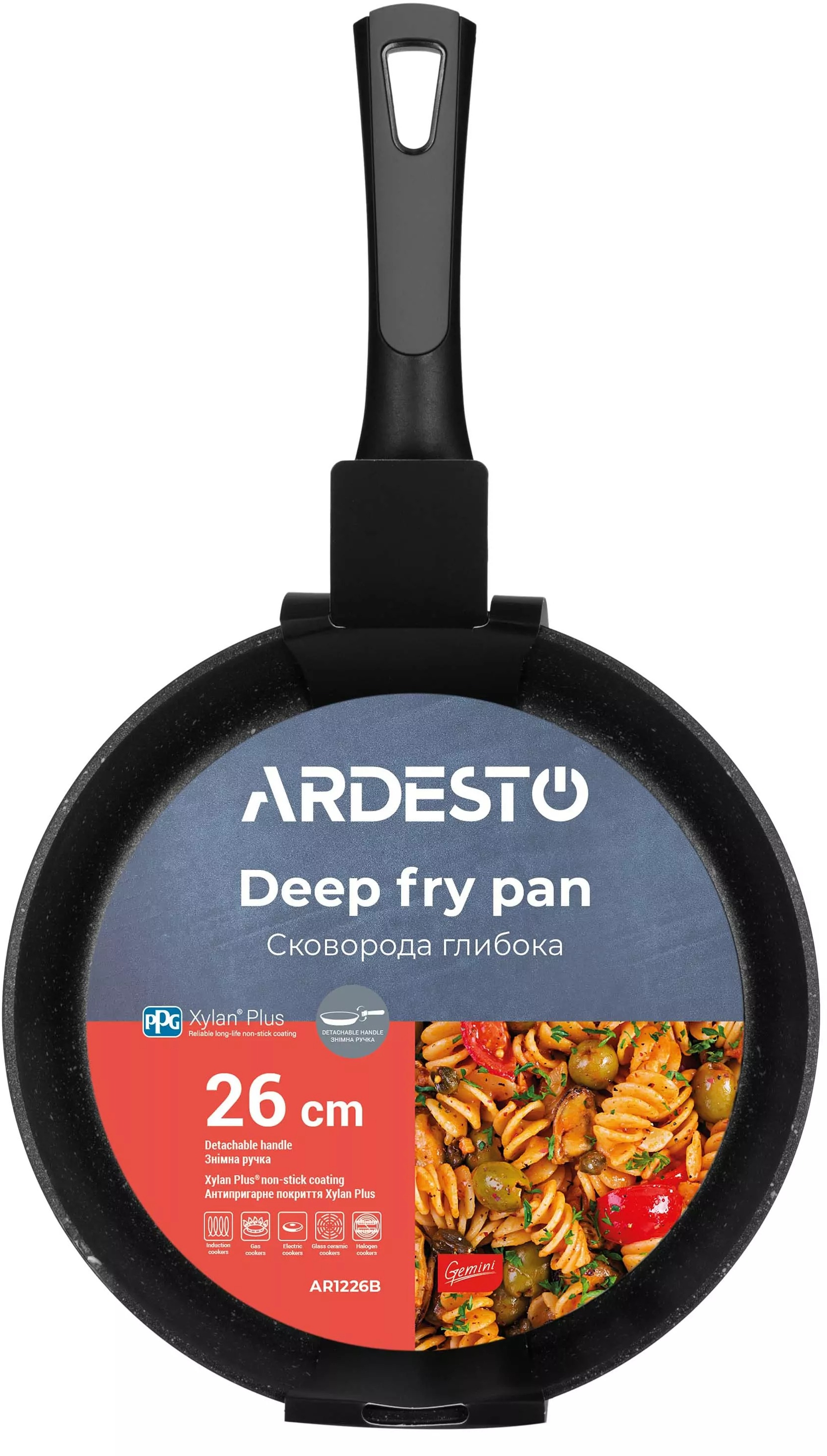 Сковорода глубокая ARDESTO Gemini Bari 26см, алюминий (AR1226B) фото 9