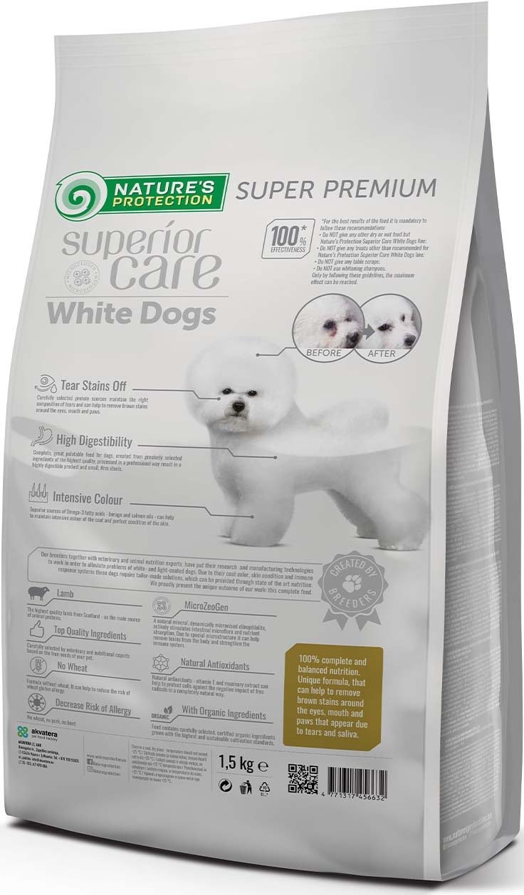 Сухий корм для дрібних порід собак з білою шерстю Nature`s Protection Superior Care 1.5 кгфото2