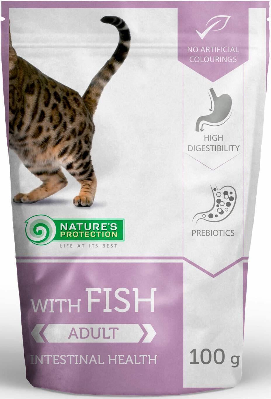 Влажный корм для котов с чуствительным пищеварением Nature's Protection Intestinal health с рыбой 100 г фото 2