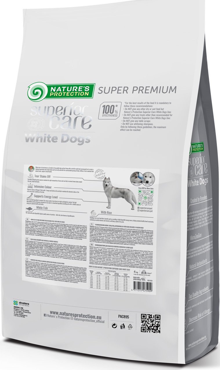 Сухий корм для собак з білою шерстю Nature`s Protection Super Care із білою рибою 4 кгфото2