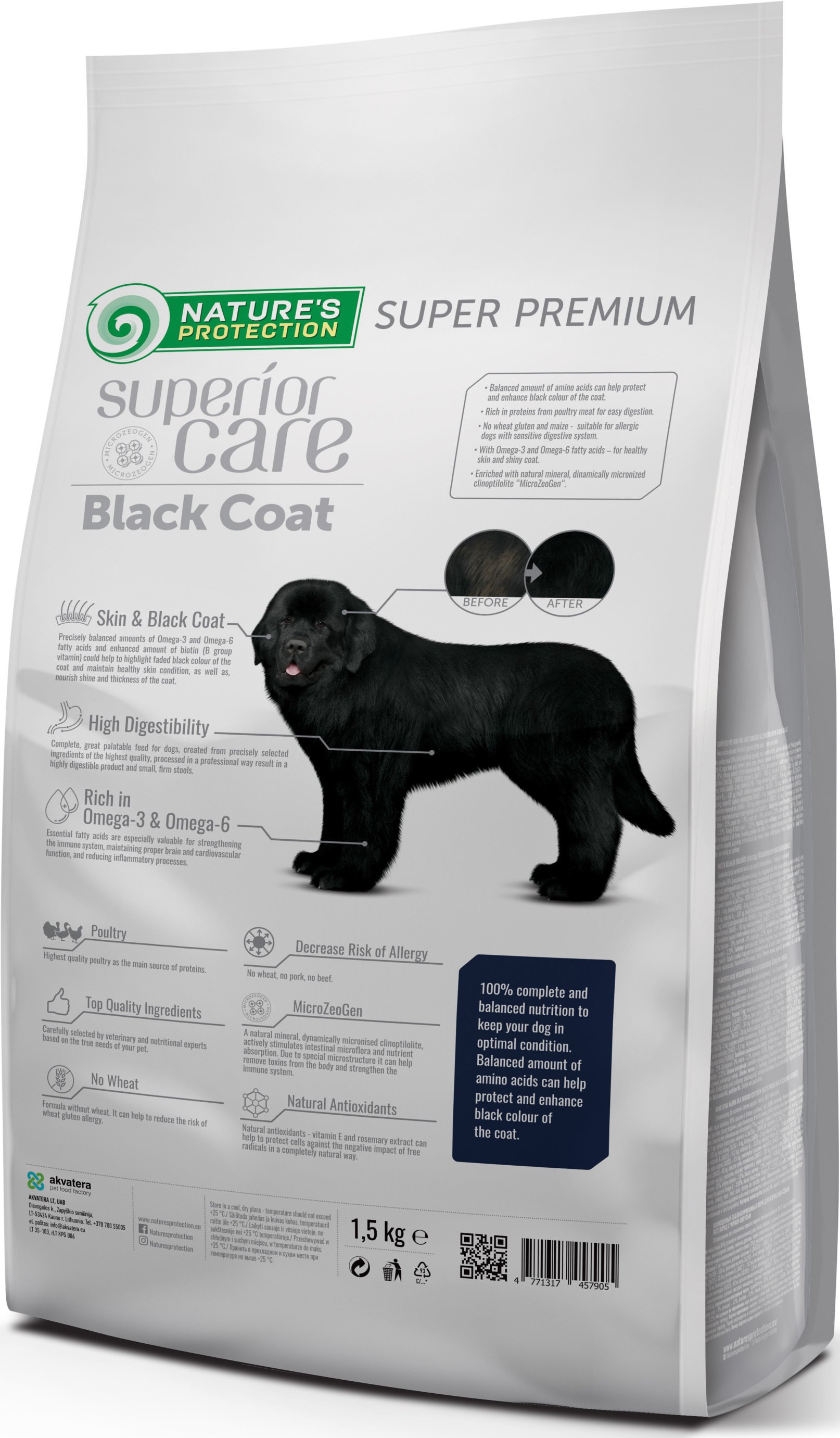 Сухой корм для собак с черным окрасом шерсти Nature's Protection Superior Care Adult All Breeds 1.5 кг фото 2