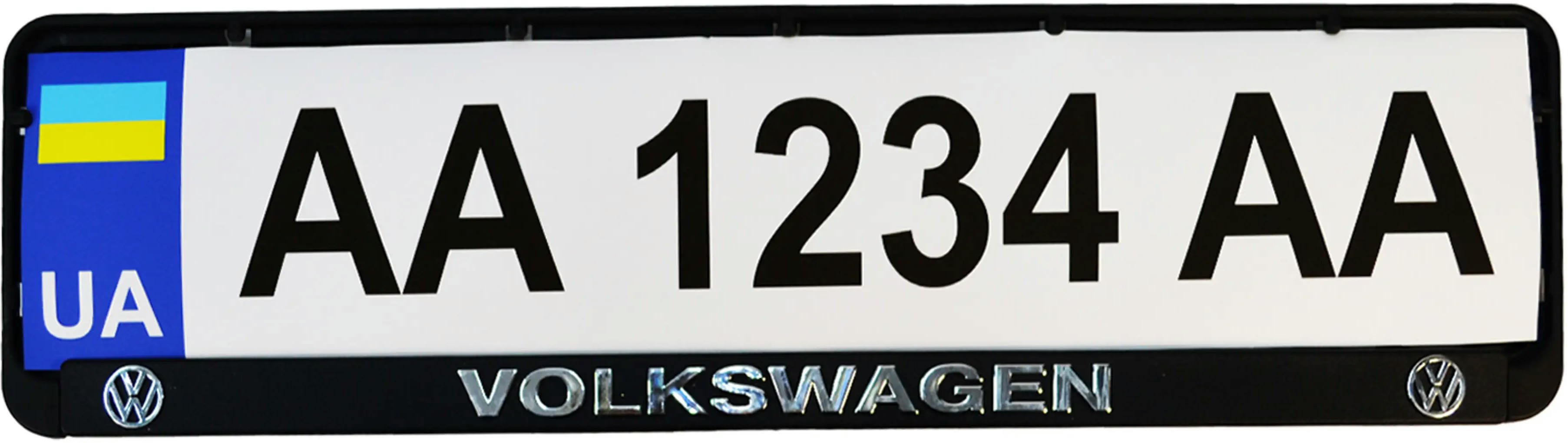Рамка номерного знака Poputchik пластикова з об`ємними літерами Volkswagen 2шт (2000490535189)фото2