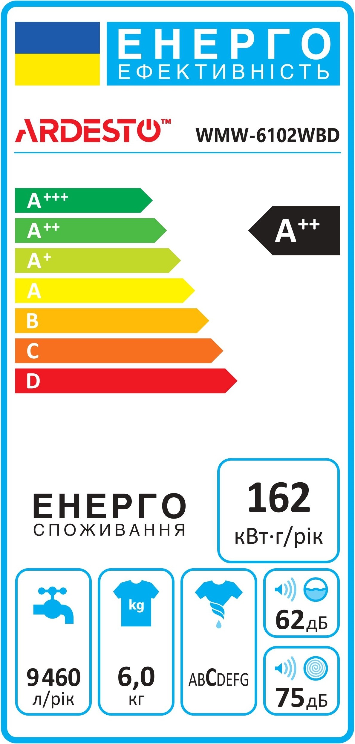 Стиральная машина ARDESTO WMW-6102WBD White фото 14