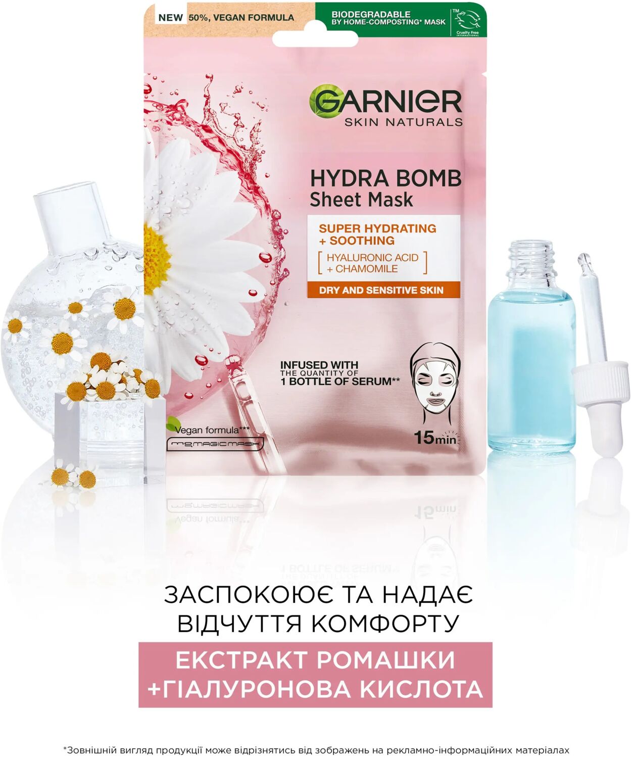 Маска тканинна Garnier Skin Naturals Зволоження та комфорт 32гфото