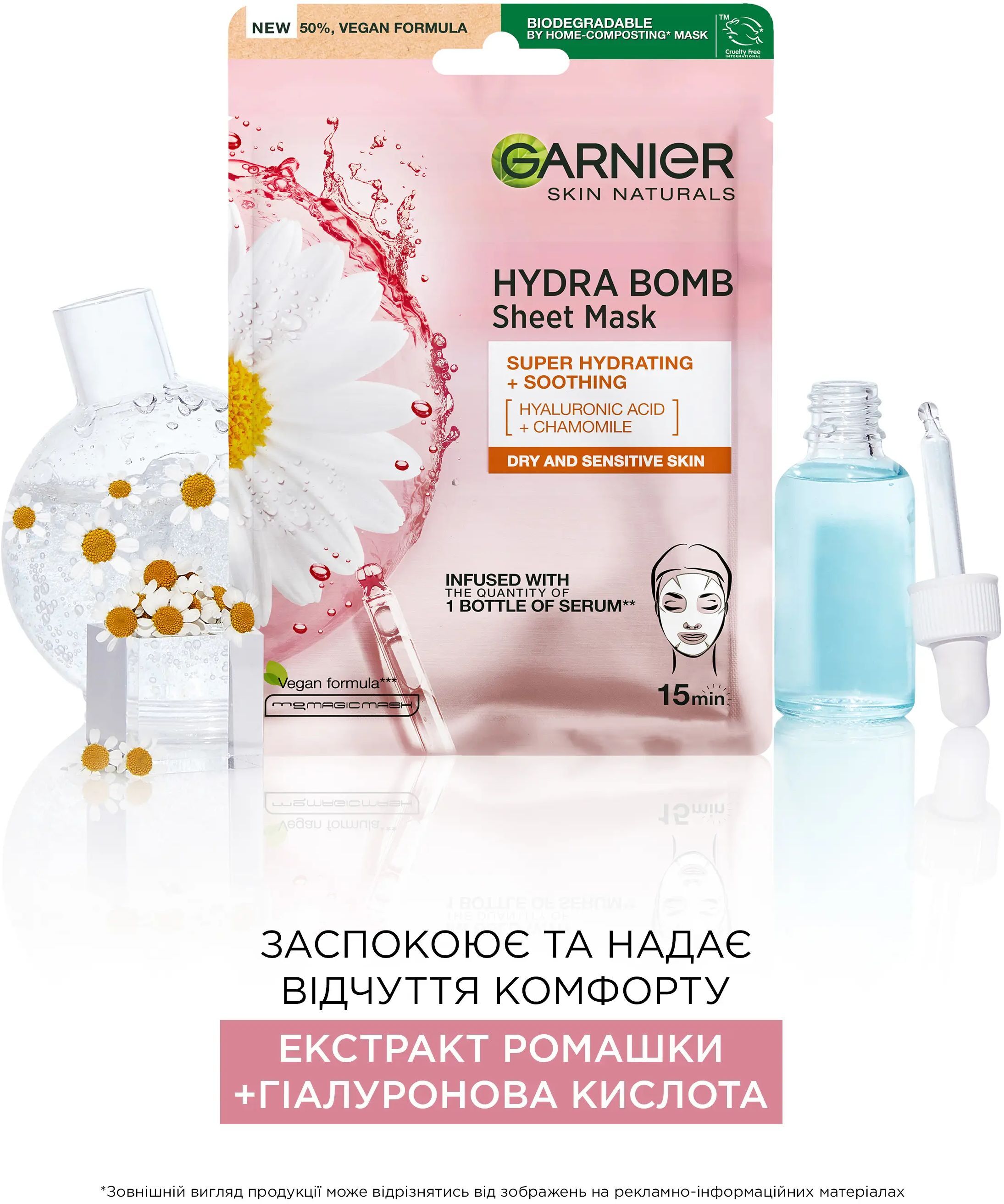 Маска тканинна Garnier Skin Naturals Зволоження та комфорт 32гфото3