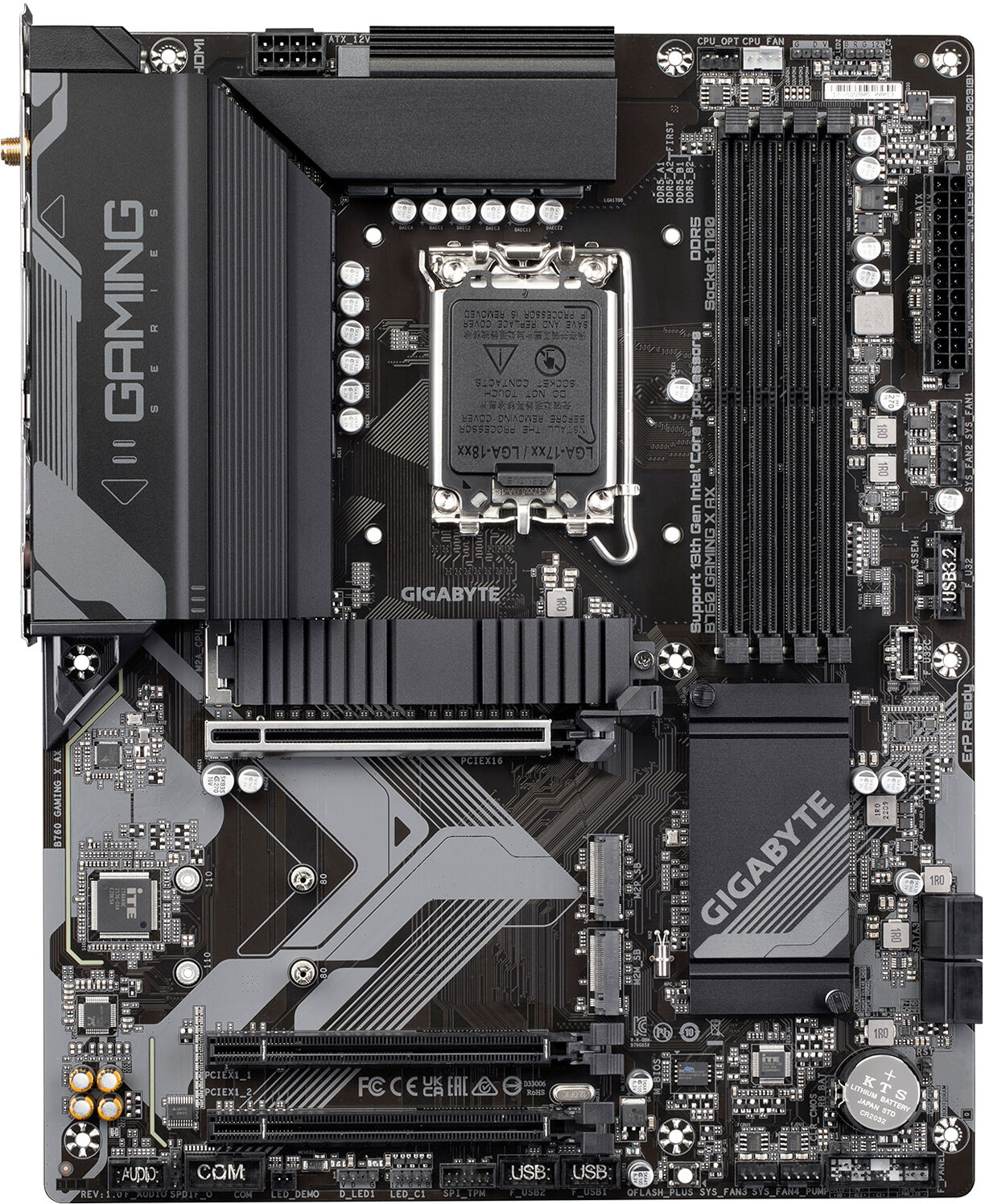 Материнская плата GIGABYTE B760 GAMING X AX s1700 B760 4xDDR5 M.2 HDMI DP Wi-Fi BT ATX фото 2